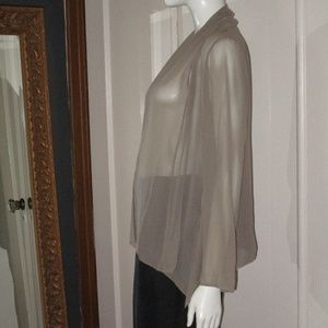 Eileen Fisher Taupe Silk Sheer jacket Size Med P